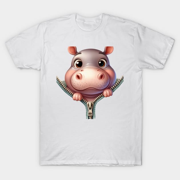 Cute Hippo T-Shirt by katalinaziz